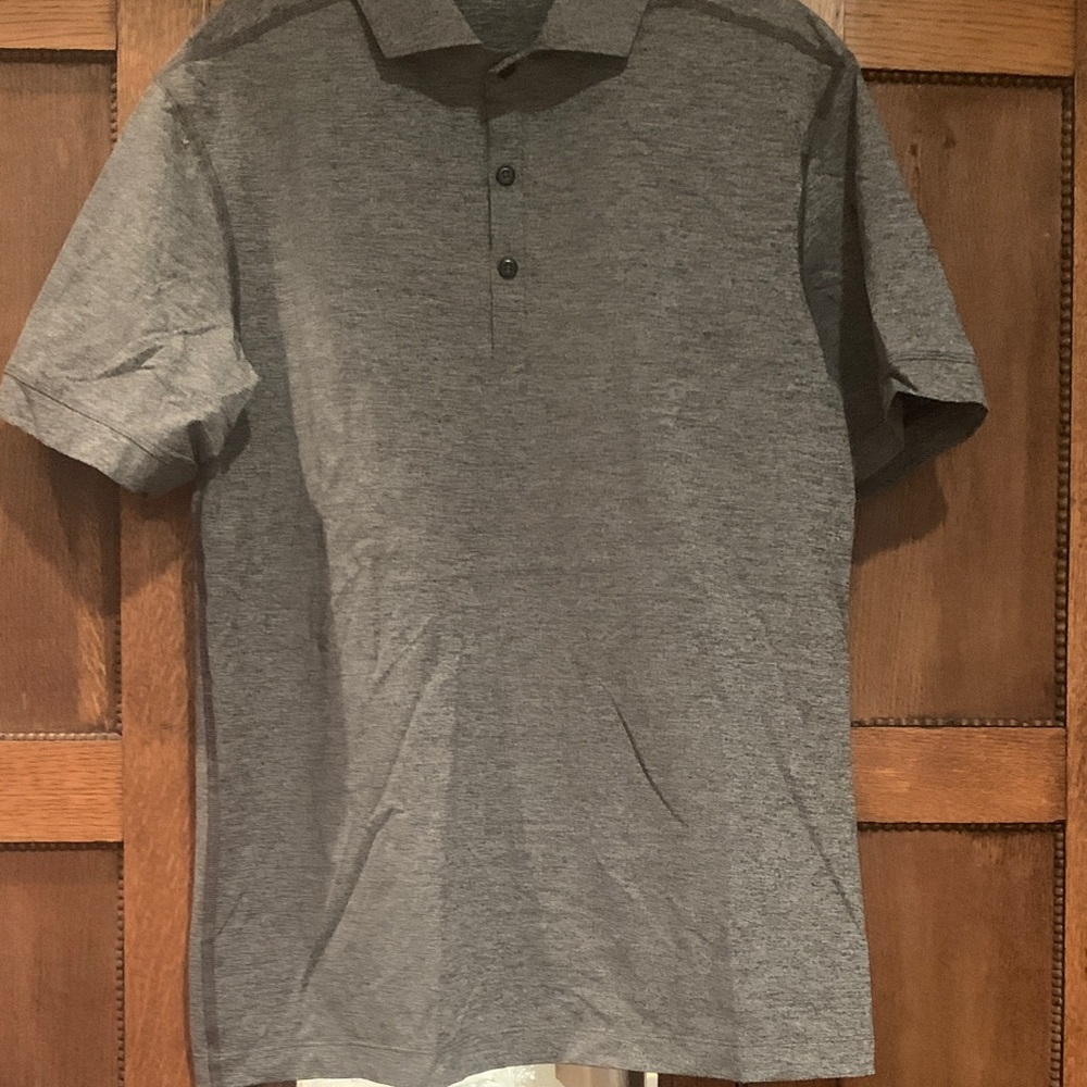 Lu Lu Lemon Men's Gray Polo Shirt
